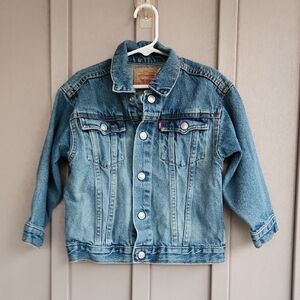 Levi Strauss Size 4T Denim Blue Jean Trucker Jacket Pockets